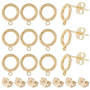 Beebeecraft 1 boîte de 20 Clous d'oreilles avec Boucle Plaqués Or 18 carats 316 Anneaux Torsadés en Acier Inoxydable Chirurgical