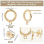 Beebeecraft 1 boîte de 20 Clous d'oreilles avec Boucle Plaqués Or 18 carats 316 Anneaux Torsadés en Acier Inoxydable Chirurgical