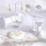 Beebeecraft 1 boîte de 20 Clous d'oreilles avec Boucle Plaqués Or 18 carats 316 Anneaux Torsadés en Acier Inoxydable Chirurgical
