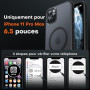TOCOL Coque Magnétique pour iPhone 11 Pro Max 6,5 Pouces, Compatible avec MagSafe, Coque Mat Translucide Fine Antichoc, Noir