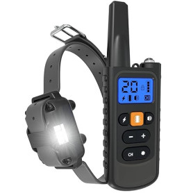 Meloive Collier de Dressage pour Chiens Rechargeable,Portée de 3000m,avec Mode Vibration,Son,Choc Statique et Lumière,IPX67 Rési
