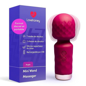Lovehoney Vibromasseur mini wand femmes | Masseur vibrant type wand, sextoy femme | Stimulateur clitoridien compact en silicone