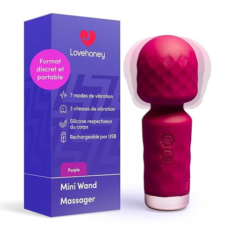 Lovehoney Vibromasseur mini wand femmes | Masseur vibrant type wand, sextoy femme | Stimulateur clitoridien compact en silicone