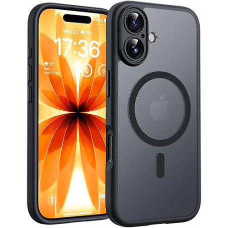 TOCOL Coque Magnétique pour iPhone 17 6,3 Pouces, Compatible avec MagSafe, Anneau Magnétique Intégré, Protection de l'objectif a