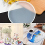 ANBOO Moule en silicone époxy de 30 cm - Grand plateau rond en silicone - Moule de table en résine époxy pour rivière café burea
