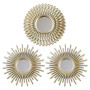 BONNYCO Miroir Murale 3 Pièces. Miroir Rond Soleil pour Decoration Murale dans Maison, Salon et Chambre. Ornements Accrocher au