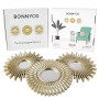 BONNYCO Miroir Murale 3 Pièces. Miroir Rond Soleil pour Decoration Murale dans Maison, Salon et Chambre. Ornements Accrocher au