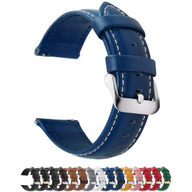 Fullmosa Bracelet de montre, Bracelet en cuir vintage de remplacement pour smartwatch et montre universelle avec fermoir en acie