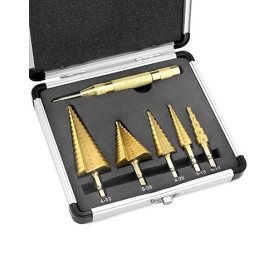 QWORK® 5 Tailles Foret Étagé HSS 4241-4-12mm/3-13mm/4-20mm/5-35mm/4-32mm - pour Plaques Métalliques/Bois/Plastique