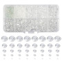 TOAOB 1000pcs Perles en Verre à Facettes de Cristal Transparence Rondes 2mm 4mm 6mm 8mm 10mm en Vrac Crystal Beads pour Fabricat