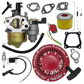 Strongthium Kit Révision GX160 GX200 196cc 212cc pour Honda GX120 4HP 5.5HP 6.5HP avec Carburateur, Lanceur, Bobine, Filtre à Ai
