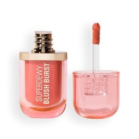 Revolution Superdewy Liquid Blush Burst, Fard à joues liquide à pigmentation buildable, formule sérum aux peptides et acide hyal