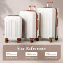 LEADZM Valise Cabine Rigide en ABS Léger, Bagage Cabine 55x35x25, Valise Soute Suitcase de Voyage avec 4 roulettes Spinner (Beig
