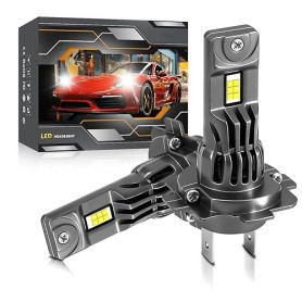 Kairiyard Ampoule H7 LED 26000LM, 100W 300% 6500K Lumière Blanche, 1:1 Halogène Mini Taille, 50000+ Heures De Vie, Plug and Play
