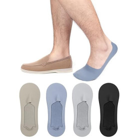 Kiiwah 4 Paires Chaussette Basse Homme Invisibles, Socquettes Courtes Respirantes avec Silicone Antidérapant Socquettes de Sport