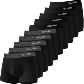 Fullluwaa - Lot de 10 Boxers Homme Coton, Confortable et Doux - Ajustés, Ceinture Élastique Ultra - Souple