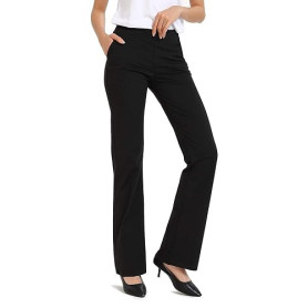 Safort Yoga Pants Bootcut Regular/Grandes Tailles, Longueur de l'entrejambe 71cm/76cm/81cm/86cm, Style Chic, Quatre Poches