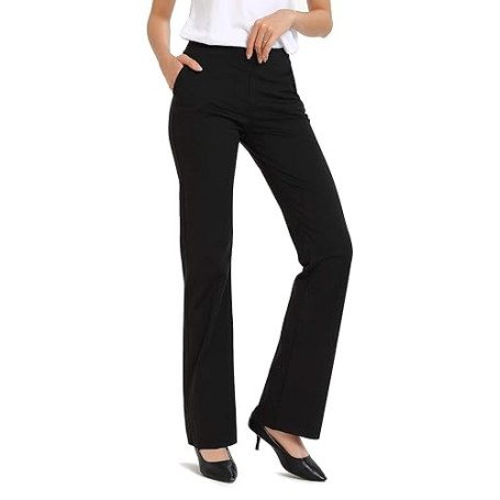 Safort Yoga Pants Bootcut Regular/Grandes Tailles, Longueur de l'entrejambe 71cm/76cm/81cm/86cm, Style Chic, Quatre Poches