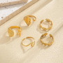 CHONGQILAO 5 Pièces Bague Femme Acier Inoxydable, Bague Coquillage Etoile de Mer, Vintage Bagues pour Femmes, Set de Bague Doré,