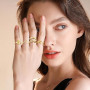 CHONGQILAO 5 Pièces Bague Femme Acier Inoxydable, Bague Coquillage Etoile de Mer, Vintage Bagues pour Femmes, Set de Bague Doré,