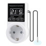Vaileal 1 prise thermostatique numérique, régulateur de température avec sonde, régulateur de thermostat numérique avec écran LC