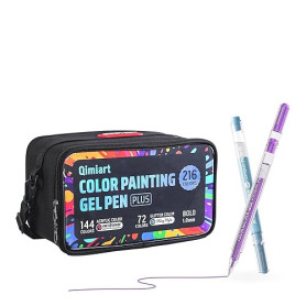 Languo Lot de 216 stylos à encre gel acrylique avec paillettes - 144 stylos de peinture acrylique et 72 stylos à paillettes pour