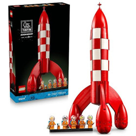 LEGO Ideas La Fusée de Tintin - Maquette de Navette Spatiale pour Adulte - Décoration de Bureau DIY avec 5 Minifigurines & Figur