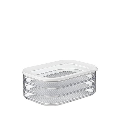Mepal - Modula boîte à charcuterie 3 étages – Blanc – boîte de rangement frigo pour charcuterie - trois boîtes de conservation s
