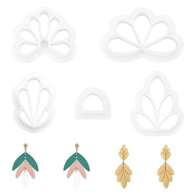 UNICRAFTALE 4 Styles Emporte Pièces en Argile Polymère en Forme de Feuille Emporte Pièces pour Boucles D'Oreilles en Argile Méla