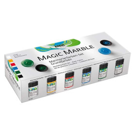 KREUL 73600 - Peinture marbrée Magic Marble, set de couleurs de base, 6 x 20 ml de peinture, pour marbrer par immersion le bois,