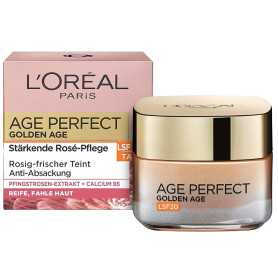L'Oréal Paris Tagespflege, Age Perfect Golden Age, Anti-Aging Gesichtspflege, Festigung und Glanz, Für reife und fahle Haut, LSF
