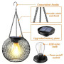 KagoLing Lanterne Solaire Extérieur, Lampe 2 Lumières Suspendues en Métal IP65 pour Jardin, Cour, Balcon - Décoration et Cadeau