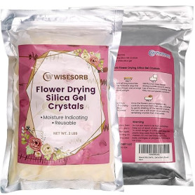 Wisesorb Gel de silice pour fleurs séchées 2 lb (900 g) – cristaux fins, réutilisables et avec indicateur de couleur – séchage r