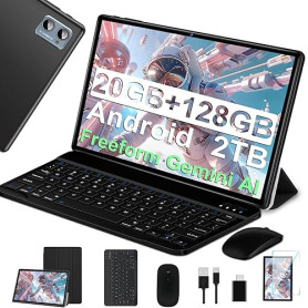 SUAAT Tablette 10 Pouces Android Octa Core avec 20Go RAM + 128Go ROM (2To TF) | 5G + 2.4G WiFi | FHD | GMS | Bluetooth 5.0 | 8MP