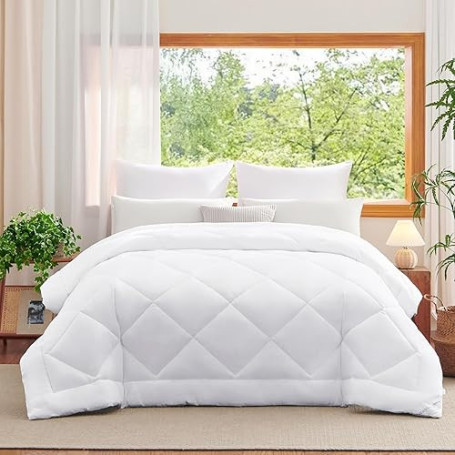 WAVVE Couette 240x260 Tempérée 300GSM en Microfibre, Édredon Lit 2 Personnes 240x260 cm pour Lit 160x200/180x200/200x200, Grand