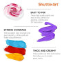 Shuttle Art Peinture Acrylique, Set de 18 Couleurs Flacons (250ml/8,45oz), Richement Pigmentée, Lot de Peinture Acrylique pour A