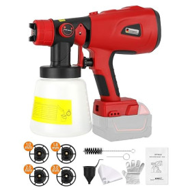 Taingwei Pulvérisateur de peinture sans fil pour batterie Milwaukee M18 18 V, pistolet de pulvérisation HVLP pour armoires, voit