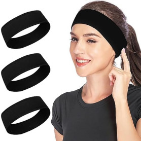 Sularpek Bandeau Cheveux Femme Homme Unisexe Antidérapant - 3 Pièces - Bandeaux Élastiques Sportifs pour Yoga, Running, Fitness,