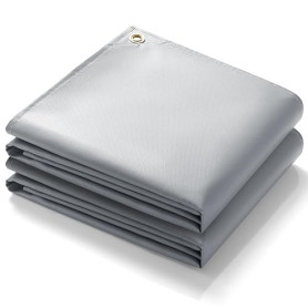 PAWBOSE Lot de 2 couvertures de soudage 120x180 cm, ignifuge fibre verre enduite silicone pour soudage/découpage. Protection ult