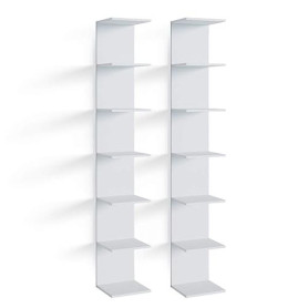 Vicco Étagère Paolo, Blanc, 30x190cm Lot de 2, pouvant être monté pour Le Rangement de Livres et d’Objets de décoration