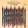 LOPHE 12 Couleurs Lipliner Crayon Set,Nude Crayons à Lèvres,Crayon à Lèvres Onctueux et Crémeux,Imperméable à l'Eau Lèvres Maqui