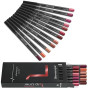 LOPHE 12 Couleurs Lipliner Crayon Set,Nude Crayons à Lèvres,Crayon à Lèvres Onctueux et Crémeux,Imperméable à l'Eau Lèvres Maqui