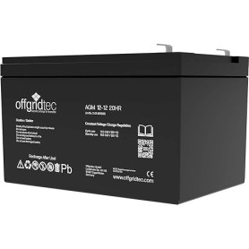 Offgridtec AGM Batterie solaire extrêmement zyklenfest 12 Ah 20 stünde 12 V, 2–01–001985