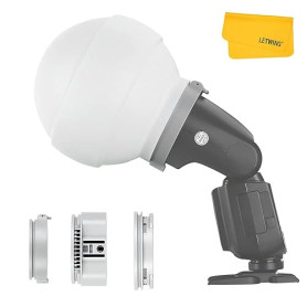 Godox ML-CD15 Diffuseur Dôme avec 3 Types D'adaptateurs, Dôme de Diffusion Silicone pour Godox V1 V1Pro V100 TT685II V860II V860