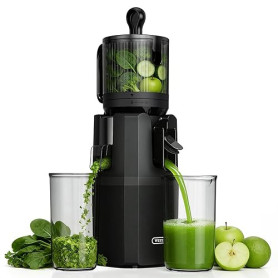 WETIE Extracteur de Jus de Fruits et Légumes Entiers, Extracteurs lents avec Goulotte XXL 120mm, sans BPA, 99% de Rendement, Fac