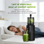 WETIE Extracteur de Jus de Fruits et Légumes Entiers, Extracteurs lents avec Goulotte XXL 120mm, sans BPA, 99% de Rendement, Fac