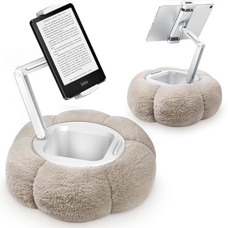 CreaDream Support de Tablette Pumpkin pour Kindle iPad, Coussin réglable pour téléphone Portable avec Bol à goûter Amovible, Com