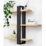 SUMGAR Grande Étagère Murale Longue en Bois Étagère Flottante Ajustable 3 Niveaux 50 x 58 cm Organisateur Suspendu et Décoration