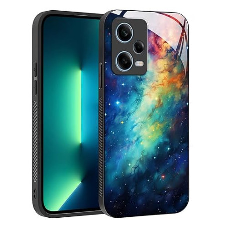 YUXING Coque pour Xiaomi Redmi Note 12 Pro 5G - Motif Abstrait Artistique Géométrique Arrière Verre Étui, Antichoc Anti-Rayures