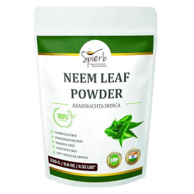 Spierb Neem Poudre 250gm - Poudre de feuilles de neem 100% pure pour la peau et les cheveux – Azadirachta Indica